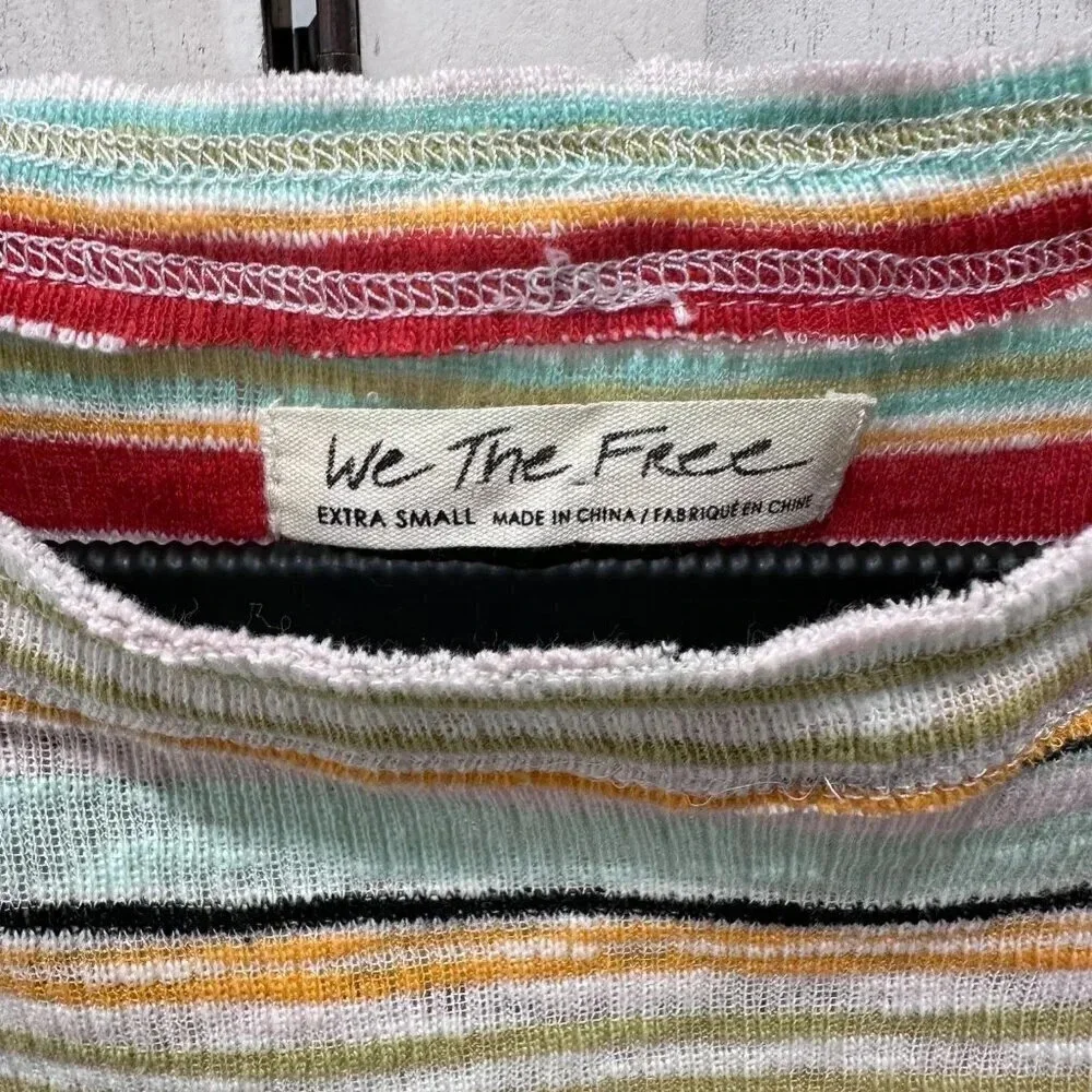 Free People We The Free Striped Balloon Sleeve Top - Picture 3 of 5